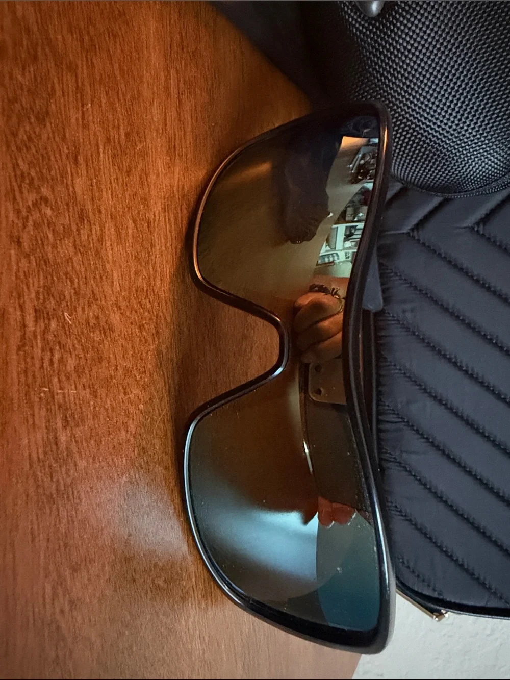 Oakley Black Frame Sunglasses with Blue-Green Mirrored Lenses Antix
